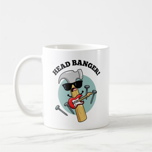 Head Banger Funny Music Puns Kaffeetasse (Links)