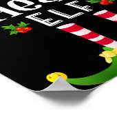 Head Christmas Elf Matching Pajama X-mas Party  Poster (Ecke)