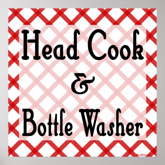Head Cook and Bottle Washer Kitchen Print Poster (Vorne)