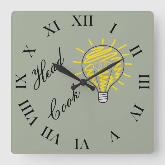 Head Cook Quadratische Wanduhr (Vorderseite)