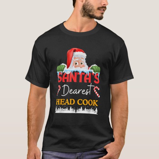 Head Cook Weihnachtsberuf Beruf Santa Clau T-Shirt (Vorderseite)