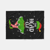 Head Elf Christmas Family Girls Women Elf Squad Xm Fleecedecke (Vorderseite (Horizontal))
