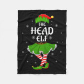 Head Elf Christmas Family Girls Women Elf Squad Xm Fleecedecke (Vorderseite)
