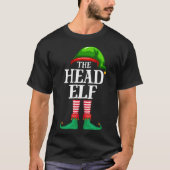 Head Elf Matching Family Christmas Party Pajama T-Shirt (Vorderseite)