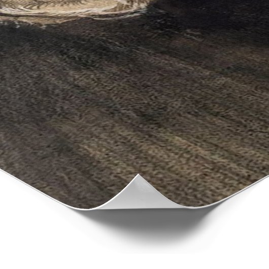 Head Fisherman, Beard Sou'wester, Vincent van Gogh Poster (Ecke)