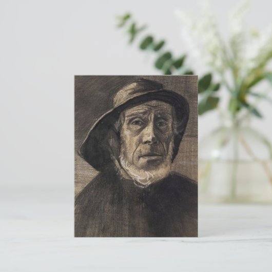 Head Fisherman, Beard Sou'wester, Vincent van Gogh Postkarte (Stehend Vorderseite)