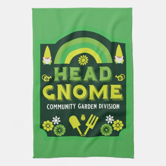 Head Garden Gnome Community Garden Geschirrtuch (Vertikal)