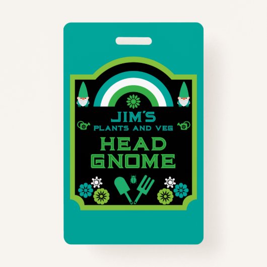Head Garden Gnome Gardener Ausweis (Vorderseite)