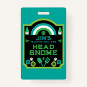Head Garden Gnome Gardener Ausweis (Rückseite)