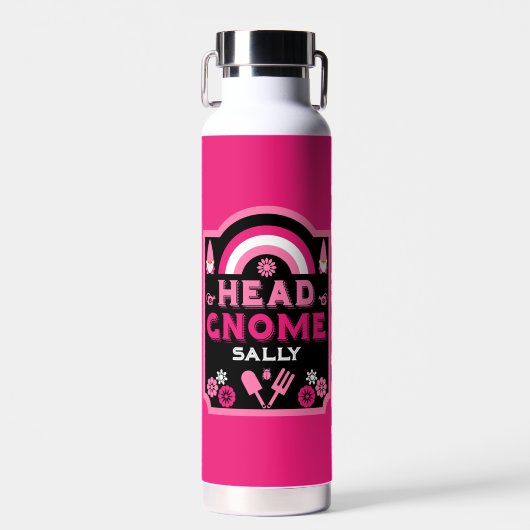 Head Garden Gnome Gardener Trinkflasche (Vorne)