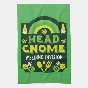 Head Garden Gnome Weeding Geschirrtuch