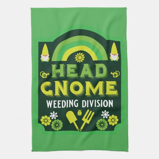 Head Garden Gnome Weeding Geschirrtuch (Vertikal)