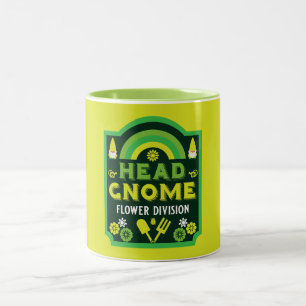 Head Garden Gnome Zweifarbige Tasse