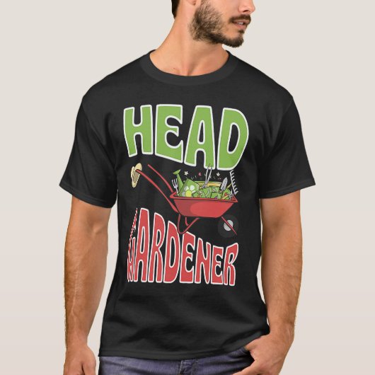 Head Gardener Cute Summer Wheelbarrow Vegetable Ga T-Shirt (Vorderseite)