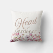 Head Gardener Elegant Script Floral Kissen (Rückseite)