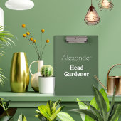 Head Gardener Green Funny Garden Gift Garening Klemmbrett