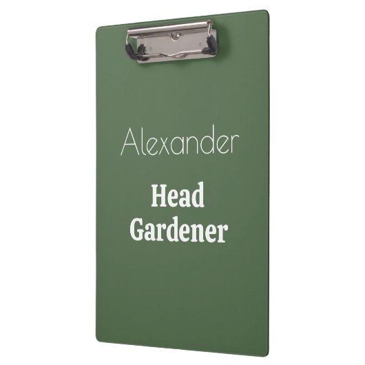 Head Gardener Green Funny Garden Gift Garening Klemmbrett (Links)
