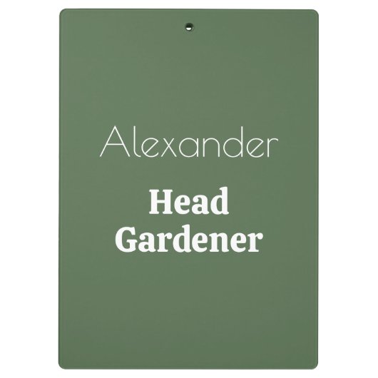 Head Gardener Green Funny Garden Gift Garening Klemmbrett (Rückseite)