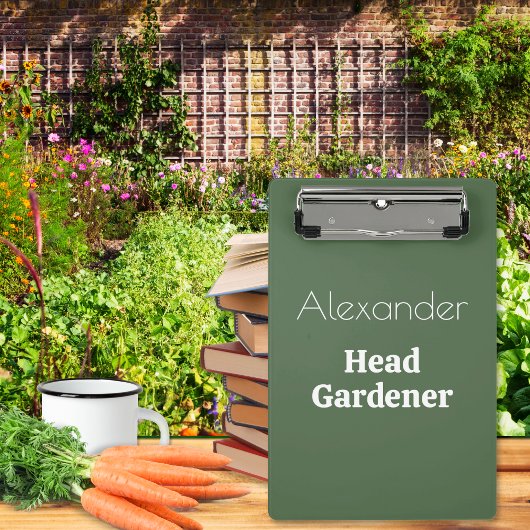 Head Gardener Novelty Personalisiert Garening Klei Mini Klemmbrett