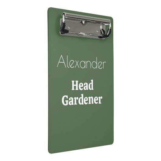 Head Gardener Novelty Personalisiert Garening Klei Mini Klemmbrett (Schrägansicht)