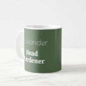 Head Gardener Personalisiert Funny Custom Garening Kaffeetasse (Vorderseite Links)