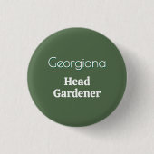 Head Gardener Personalisiert Name Funny Garening Button (Vorderseite)