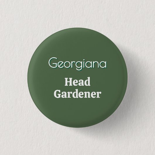 Head Gardener Personalisiert Name Funny Garening Button (Vorderseite)
