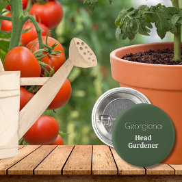 Head Gardener Personalisiert Name Funny Garening Button