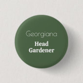 Head Gardener Personalisiert Name Funny Garening Button (Vorderseite)
