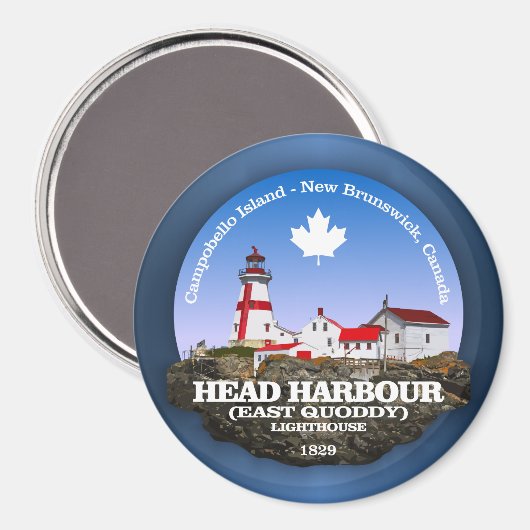 Head Harbour Lighthouse Magnet (Vorderseite/Rückseite)