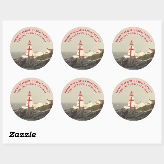 Head Harbour Lighthouse, NB Round Stickers (Blatt)