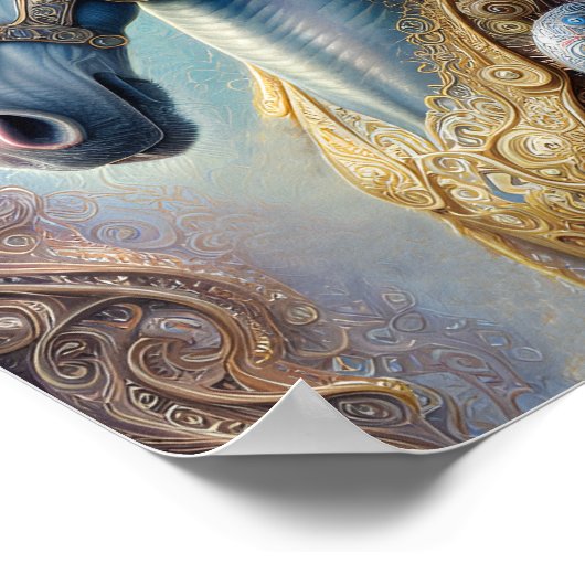 Head Horse - 02 - Fantasy Art Poster (Ecke)