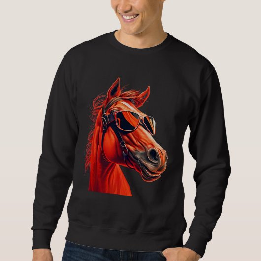 Head Horses Humorous Sunglasses 2 Sweatshirt (Vorderseite)