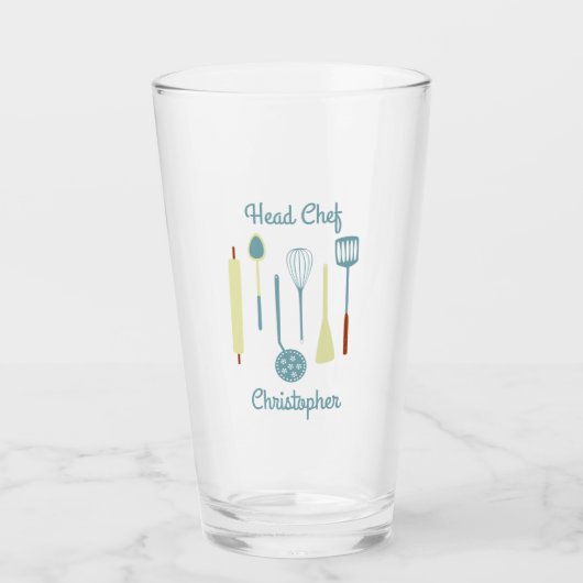 Head Koch Personalisiert Beer Glas (Vorderseite)