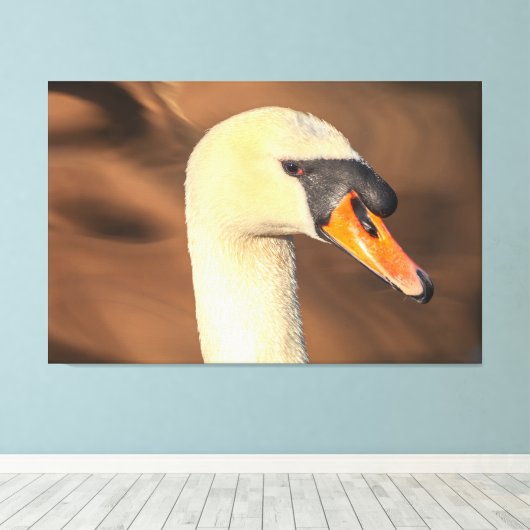 Head Mute Swan Portrait Leinwanddruck (Insitu (Holzboden))