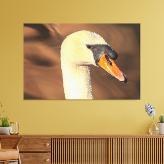 Head Mute Swan Portrait Leinwanddruck (Insitu (Wohnzimmer))