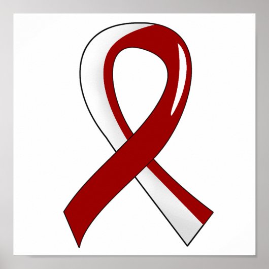Head Neck Cancer Burgundy White Ribbon 3 Poster (Vorne)