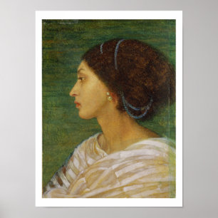 Head of a Mulatto Woman, 1861 (oil on paper laid o Poster
