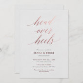 Head Over Heelses Romantisches Party Einladung (Vorne/Hinten)