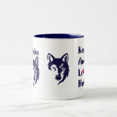 Head Siberian Husky Vintag Zweifarbige Tasse (Mittel)
