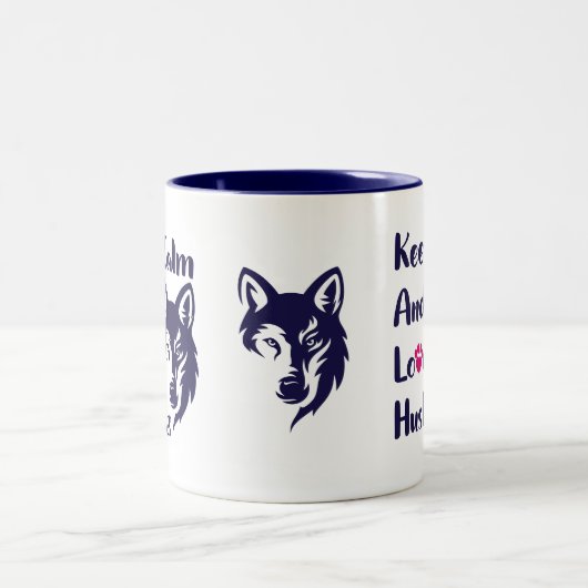 Head Siberian Husky Vintag Zweifarbige Tasse (Mittel)