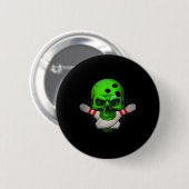Head Skull Bowling Ball & Amp; Buttone Frohe Hallo Button (Vorne & Hinten)