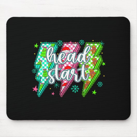Head Start Lightning Christmas Checkered Graphic Mousepad (Vorne)