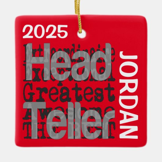 Head Teller Extraordinaire CUSTOM Keramikornament (Vorderseite)