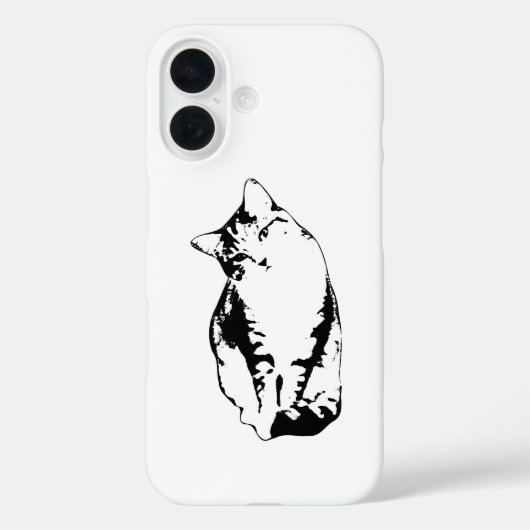 Head Tilby Tabby Cat Monochrome Phone Case (Rückseite)
