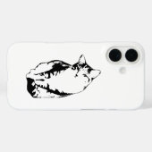 Head Tilby Tabby Cat Monochrome Phone Case (Rückseite (Horizontal))