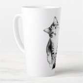 Head Tilt Tabby Cat Monochrome Art Tasse (Linke Ecke)