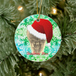 Head Xray Weihnachtsmannmütze Weihnachtsfeier Ker Keramik Ornament