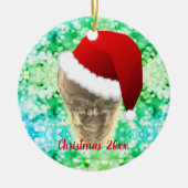 Head Xray Weihnachtsmannmütze Weihnachtsfeier Kera Keramik Ornament (Vorne)