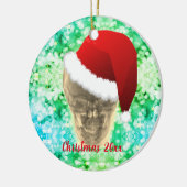 Head Xray Weihnachtsmannmütze Weihnachtsfeier Kera Keramik Ornament (Links)